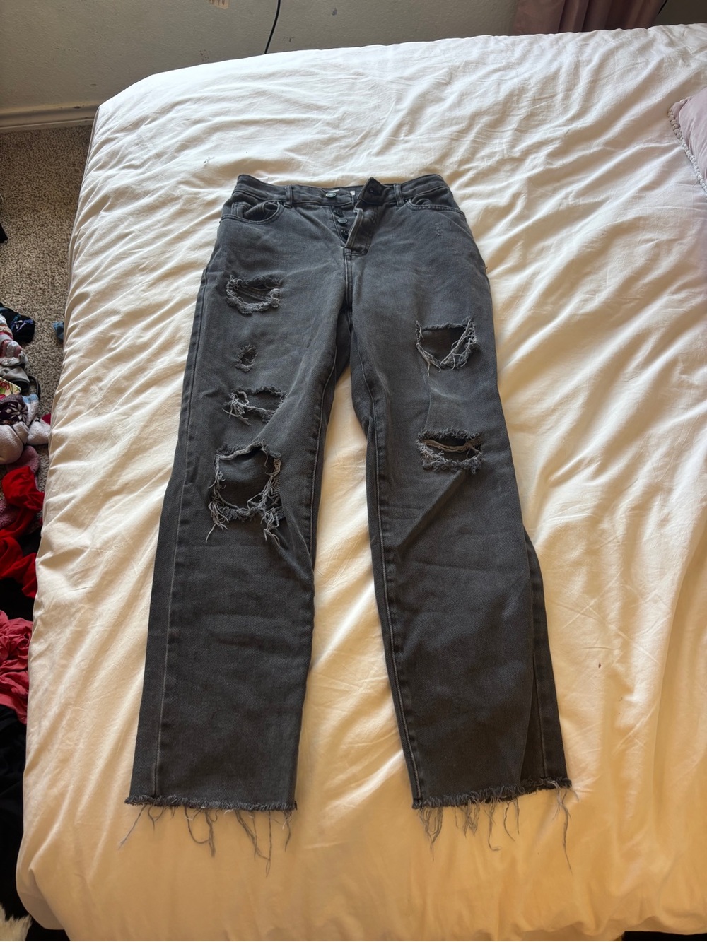 Pacsun Black Distressed Women's Jeans - Casual Ripped Straight Leg size 25